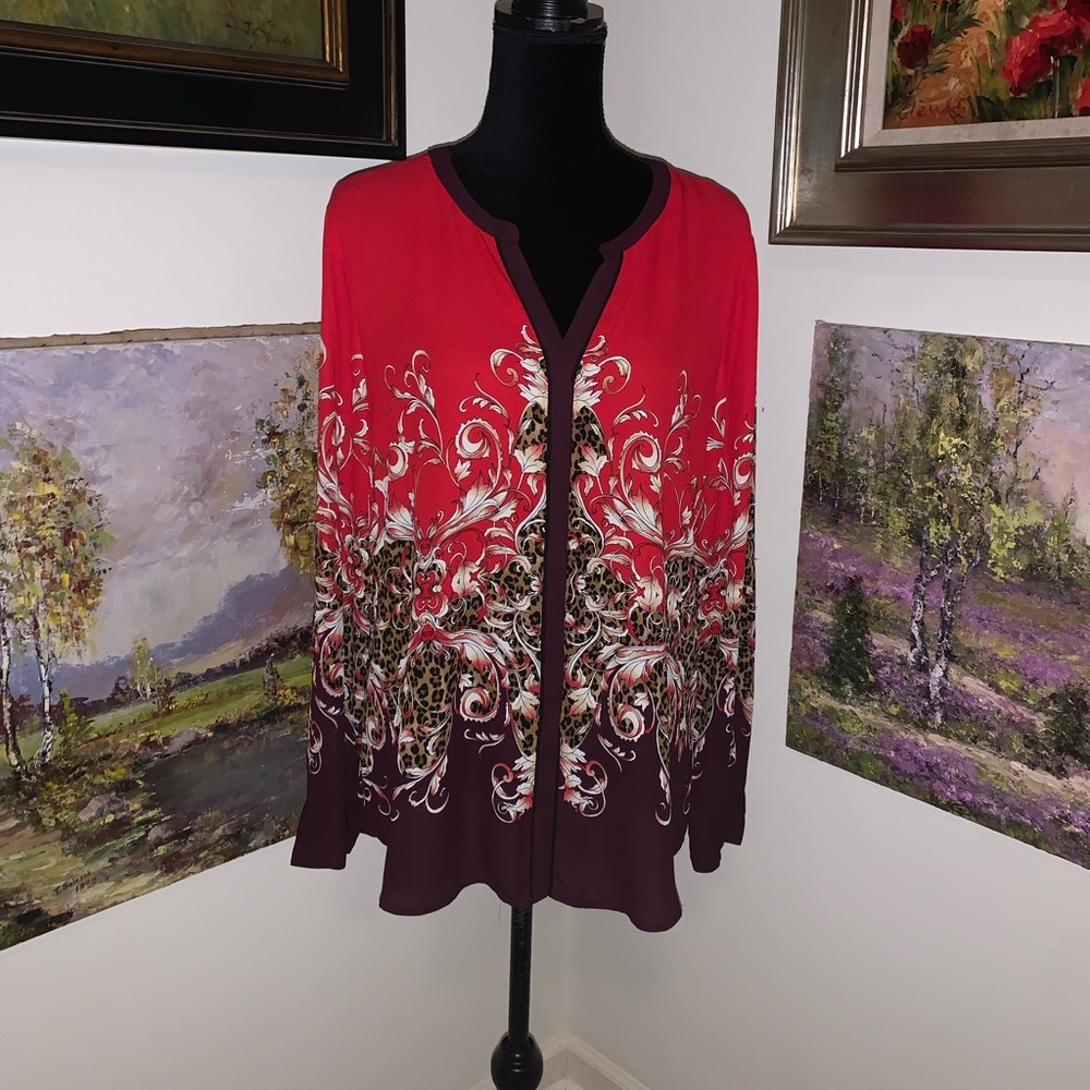 🐠 DANA BUCHMAN blouse size 14